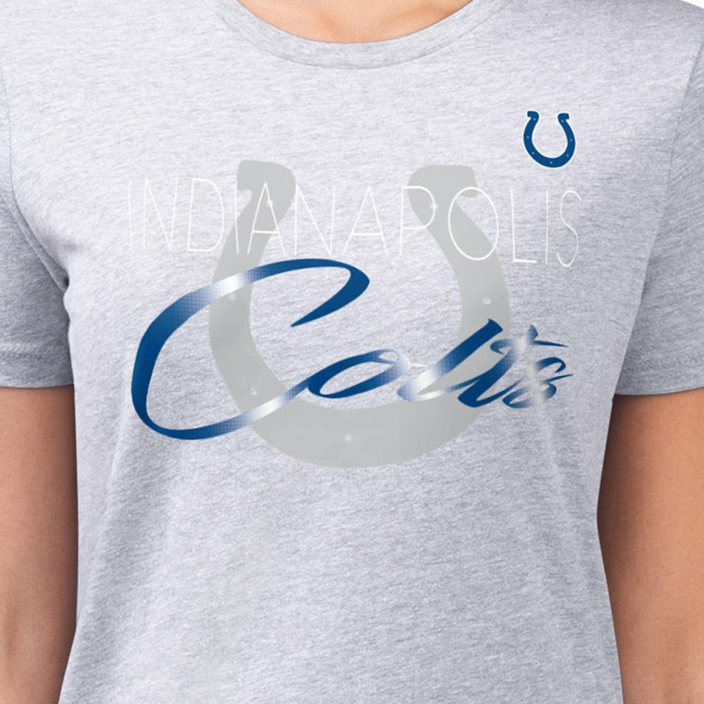 Indianapolis Colts G-III 4Her by Carl Banks Women's Super-Slim Fit Lightweight Shadow Logo T-Shirt - Gray outlet