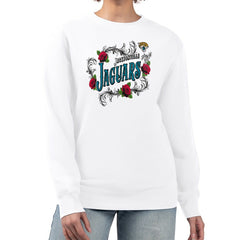 Jacksonville Jaguars G-III 4Her by Carl Banks Women's Roses Fleece Tri-Blend Pullover Sweatshirt - White outlet