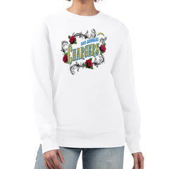 Los Angeles Chargers G-III 4Her by Carl Banks Women's Roses Fleece Tri-Blend Pullover Sweatshirt - White cheap