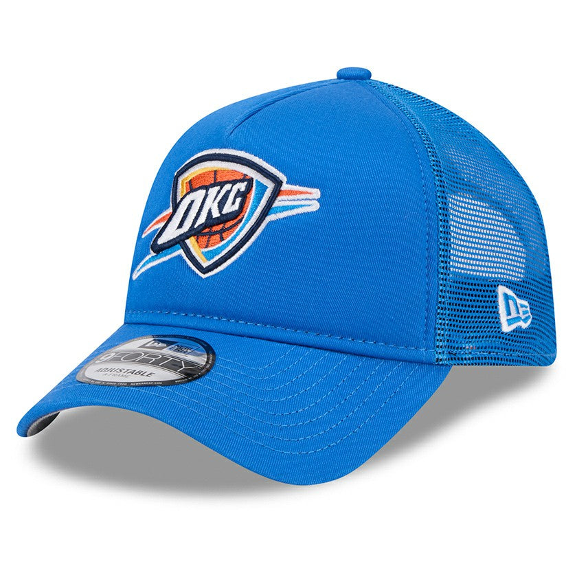 Oklahoma City Thunder Core Logo Foam Front A-Frame 9FORTY Adjustable Trucker Hat - Blue discount