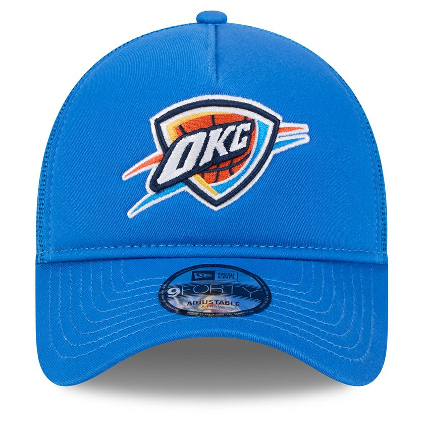 Oklahoma City Thunder Core Logo Foam Front A-Frame 9FORTY Adjustable Trucker Hat - Blue discount