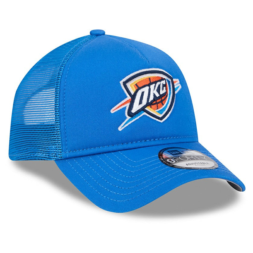 Oklahoma City Thunder Core Logo Foam Front A-Frame 9FORTY Adjustable Trucker Hat - Blue discount