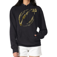 Cincinnati Bengals G-III 4Her by Carl Banks Women's Metallic Print Football Sketch Fleece Pullover Hoodie - Black sale