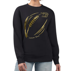 Baltimore Ravens G-III 4Her by Carl Banks Women's Metallic Print Football Sketch Fleece Crewneck Sweatshirt - Black discount