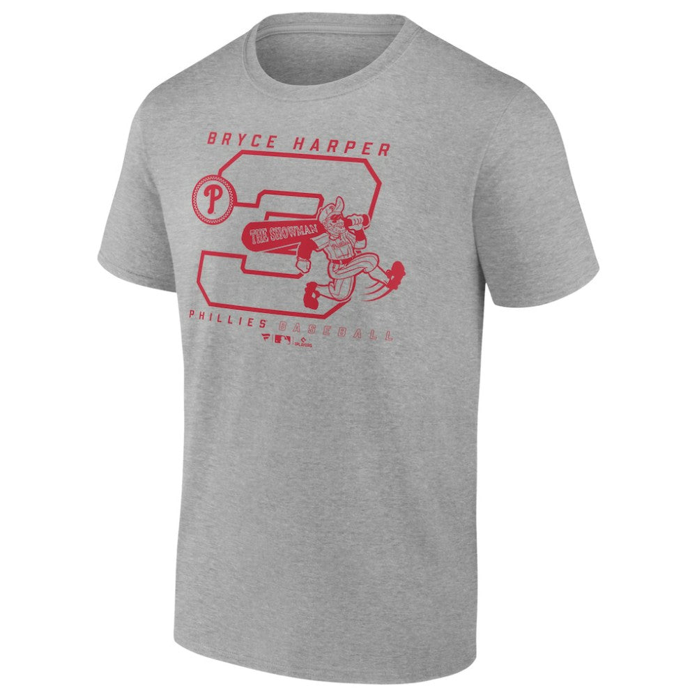 Bryce Harper Philadelphia Phillies Player Graphic T-Shirt Heather Gray