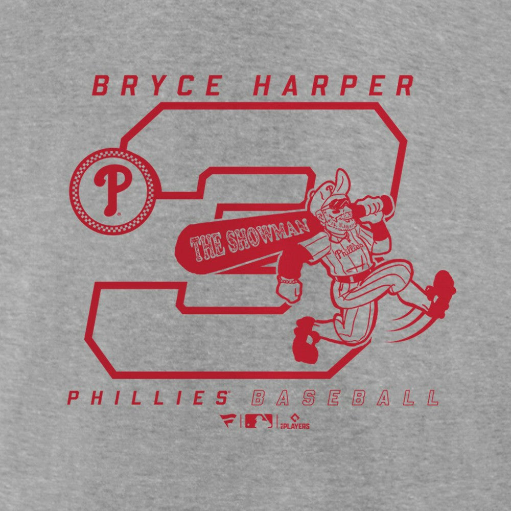 Bryce Harper Philadelphia Phillies Player Graphic T-Shirt Heather Gray