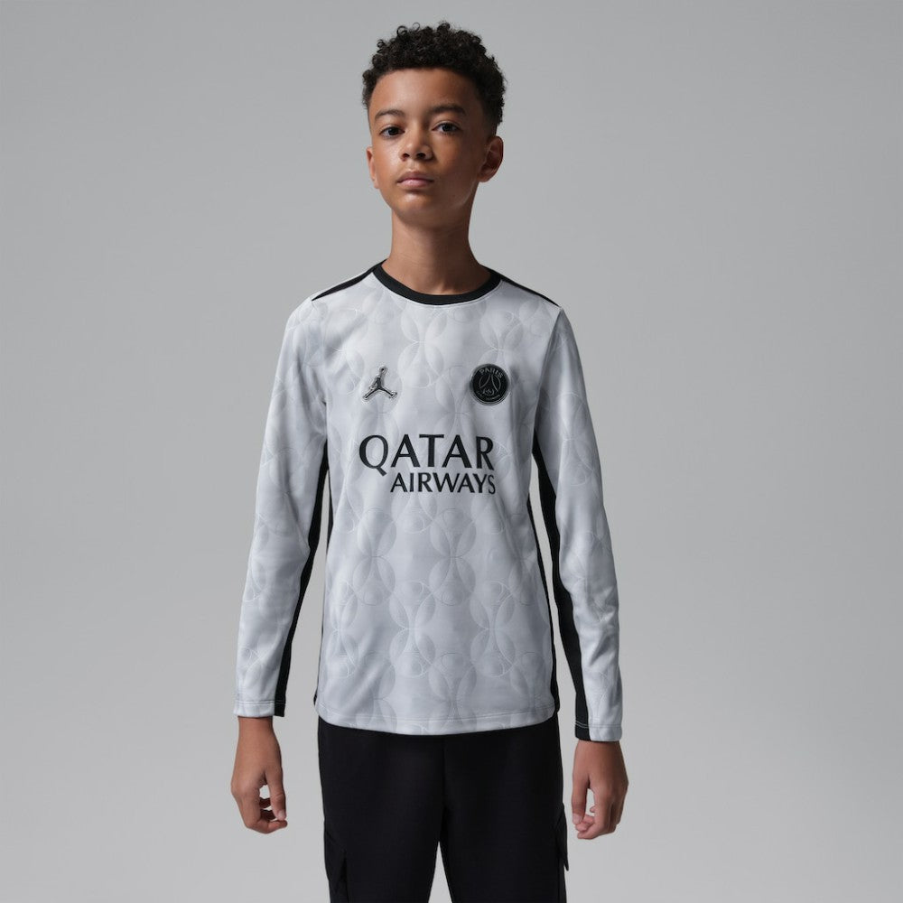 Paris Saint-Germain Jordan Brand Youth Long Sleeve Pre-Match Dri-FIT Top - Gray on sale