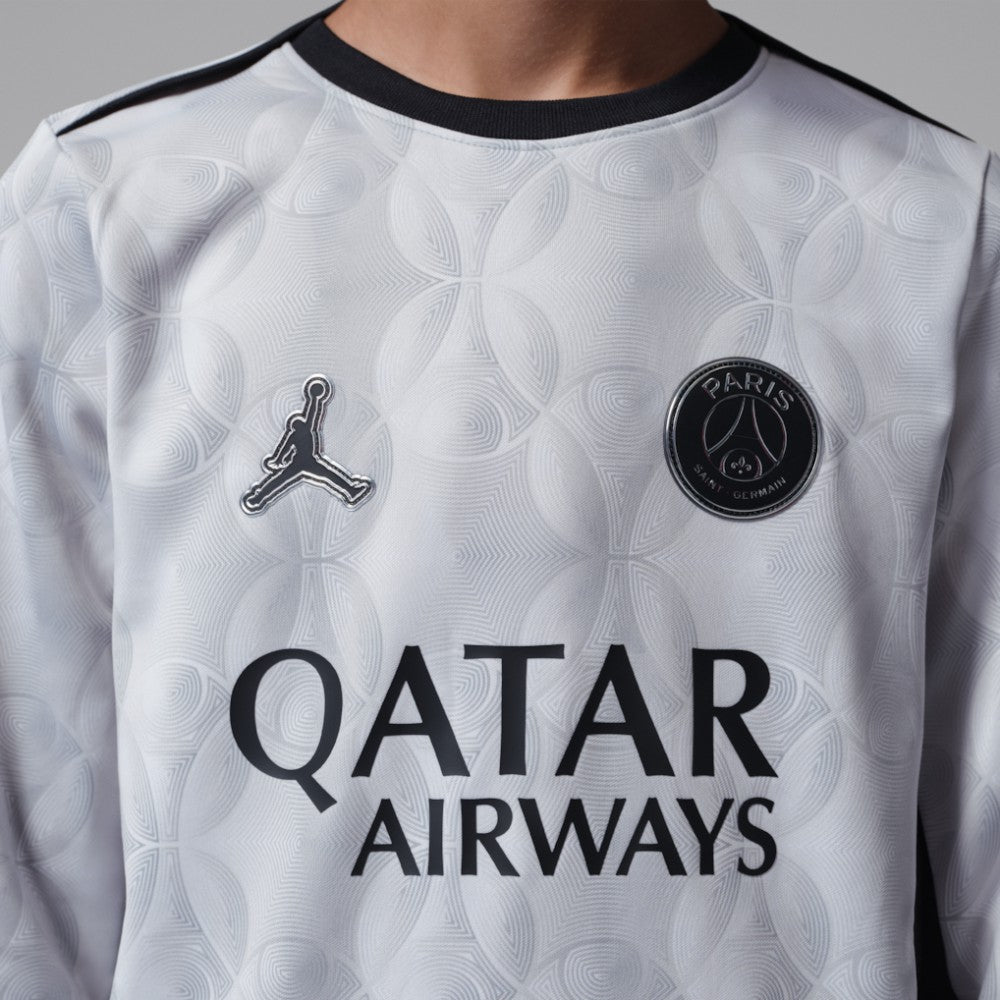 Paris Saint-Germain Jordan Brand Youth Long Sleeve Pre-Match Dri-FIT Top - Gray on sale