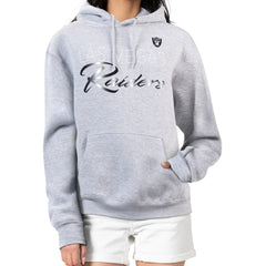 Las Vegas Raiders G-III 4Her by Carl Banks Women's Shadow Logo Fleece Pullover Hoodie - Gray discount