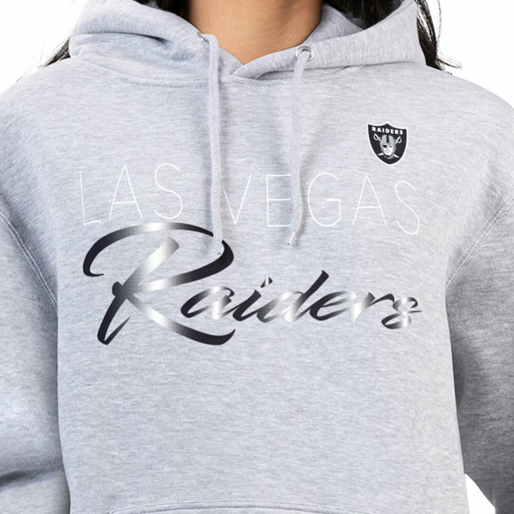 Las Vegas Raiders G-III 4Her by Carl Banks Women's Shadow Logo Fleece Pullover Hoodie - Gray discount