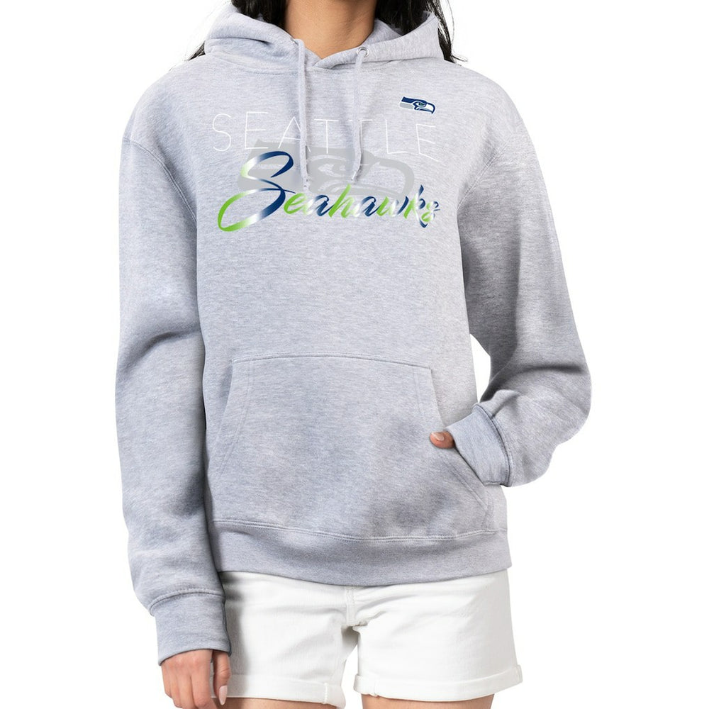 Seattle Seahawks G-III 4Her by Carl Banks Women's Shadow Logo Fleece Pullover Hoodie - Gray cheap