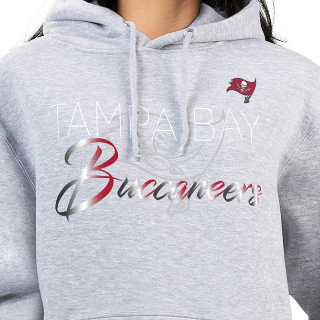 Tampa Bay Buccaneers G-III 4Her by Carl Banks Women's Shadow Logo Fleece Pullover Hoodie - Gray outlet