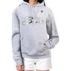 New Orleans Saints G-III 4Her by Carl Banks Women's Shadow Logo Fleece Pullover Hoodie - Gray discount