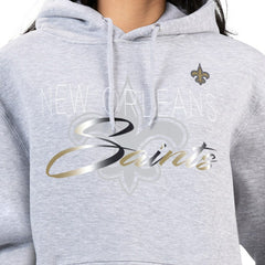 New Orleans Saints G-III 4Her by Carl Banks Women's Shadow Logo Fleece Pullover Hoodie - Gray discount
