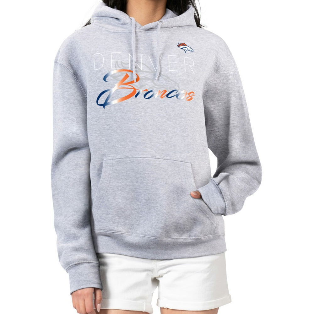 Denver Broncos G-III 4Her by Carl Banks Women's Shadow Logo Fleece Pullover Hoodie - Gray cheap