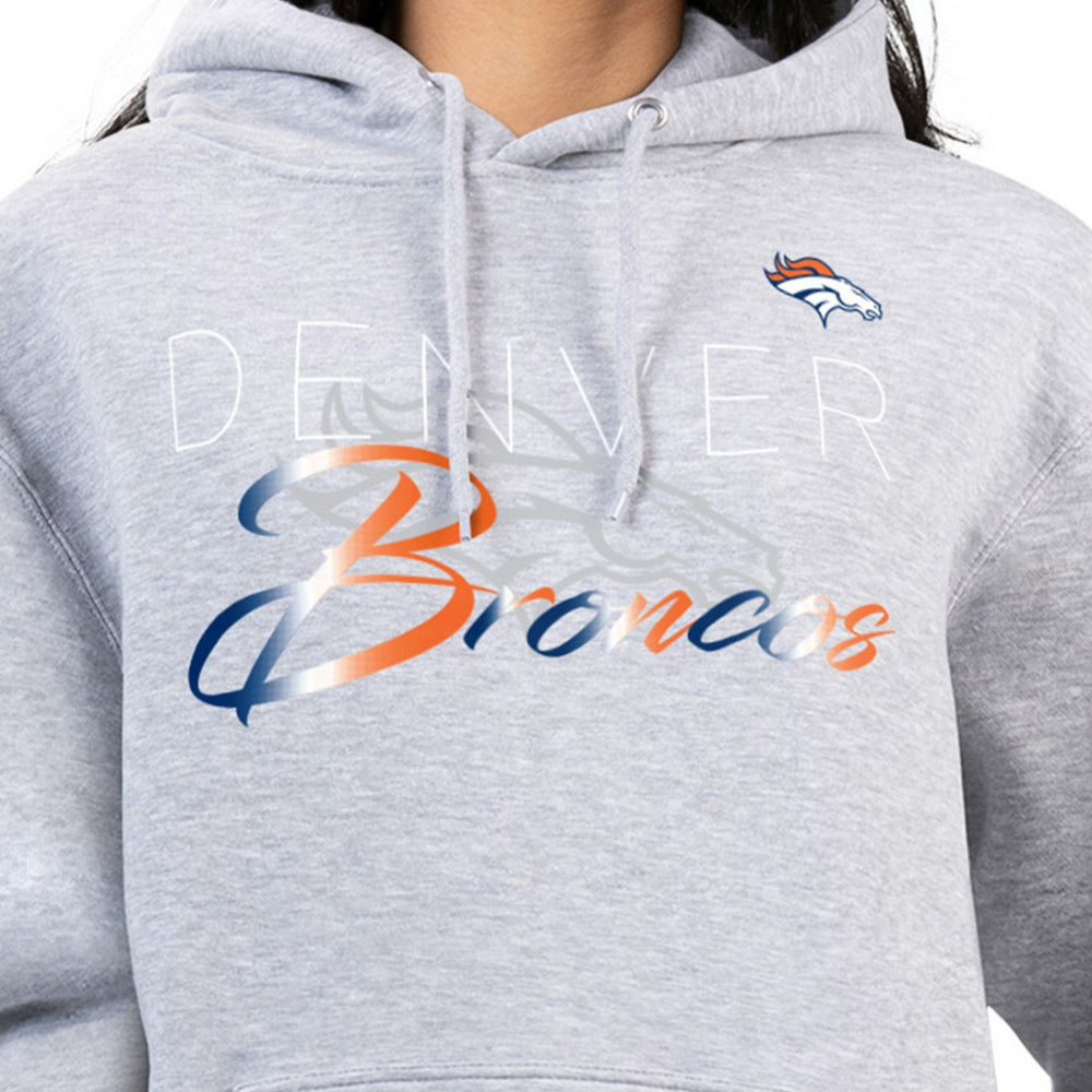 Denver Broncos G-III 4Her by Carl Banks Women's Shadow Logo Fleece Pullover Hoodie - Gray cheap
