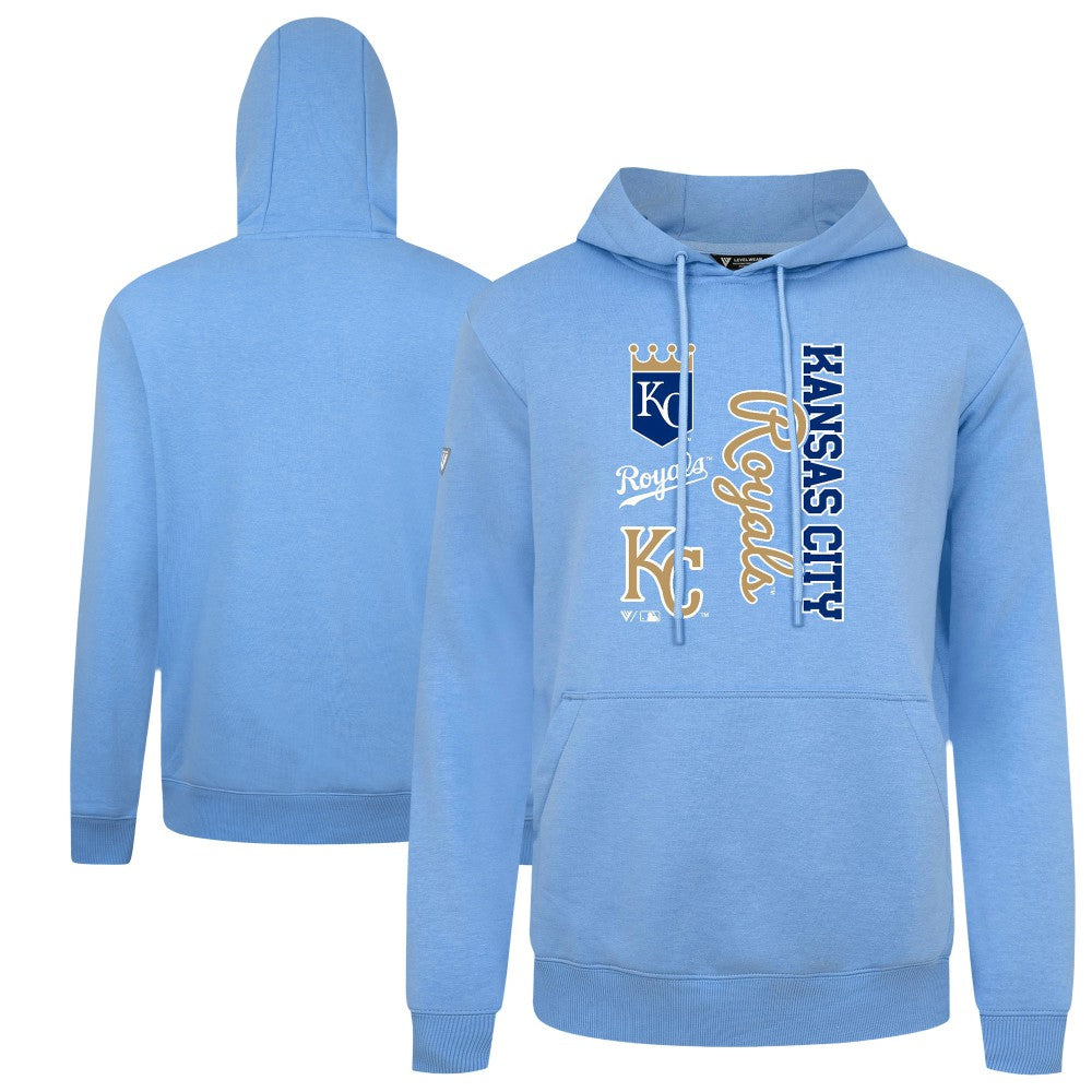 Kansas City Royals Levelwear Crown Podium Pullover Hoodie Light Blue