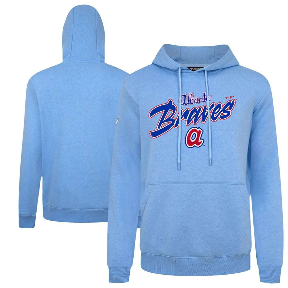 Atlanta Braves Levelwear Defiant Podium Pullover Hoodie Light Blue