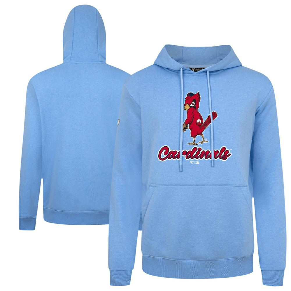 St. Louis Cardinals Levelwear Seeing Red Podium Pullover Hoodie Light Blue