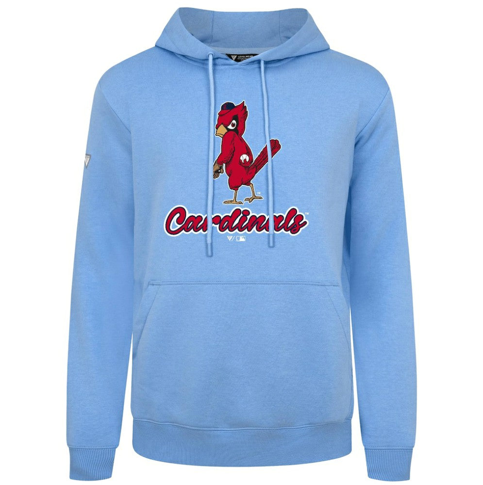 St. Louis Cardinals Levelwear Seeing Red Podium Pullover Hoodie Light Blue