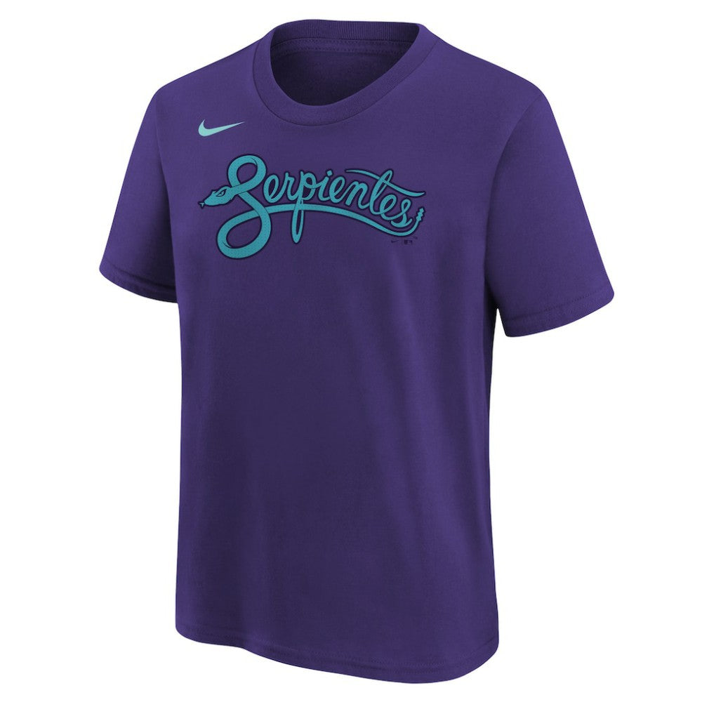 Zac Gallen Arizona Diamondbacks Youth Fuse City Connect Name & Number T-Shirt Purple