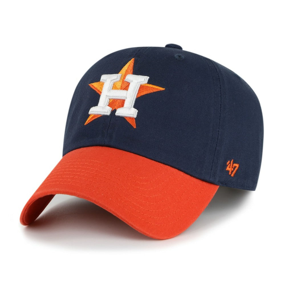 Houston Astros Team Logo Clean Up Adjustable Hat Navy/Orange