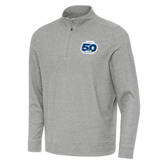 Seattle Seahawks Antigua 50th Season Subtle Quarter-Zip Pullover - Heather Gray discount