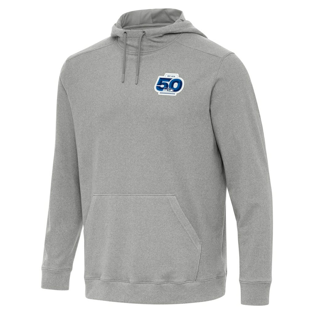 Seattle Seahawks Antigua 50th Season Cloud Pullover Hoodie - Heather Gray sale