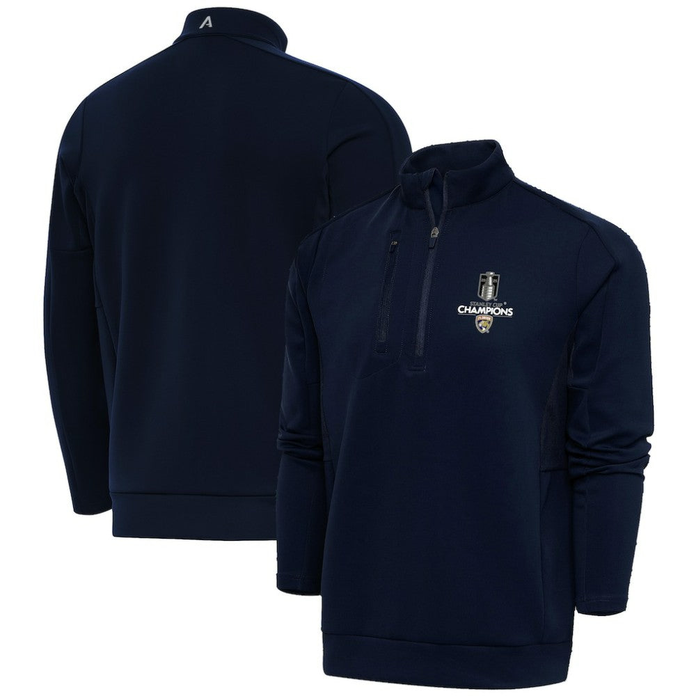 Florida Panthers Fanatics 2025 Stanley Cup Champions Genesis Quarter-Zip Pullover - Navy Pullover