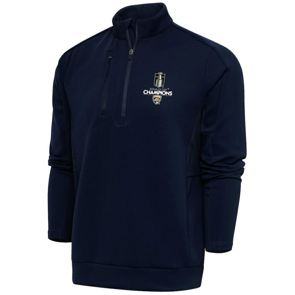 Florida Panthers Fanatics 2025 Stanley Cup Champions Genesis Quarter-Zip Pullover - Navy Pullover
