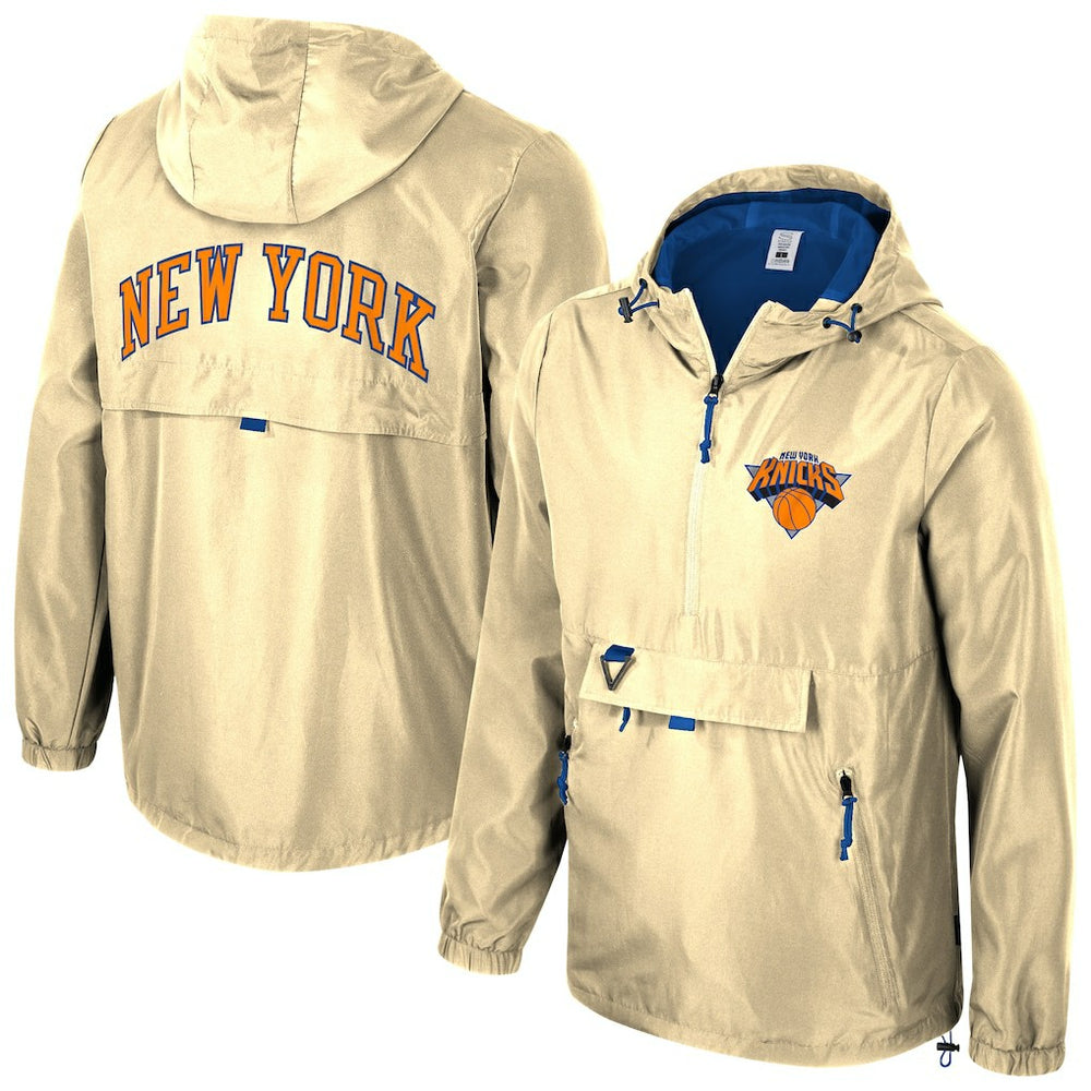 New York Knicks Stadium Essentials Unisex 2025/26 City Edition Compete Quarter-Zip Hoodie Jacket - Tan cheap