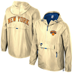 New York Knicks Stadium Essentials Unisex 2025/26 City Edition Compete Quarter-Zip Hoodie Jacket - Tan cheap
