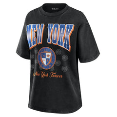 New York Knicks WEAR by Erin Andrews Women's Oversized Boyfriend T-Shirt - Black outlet