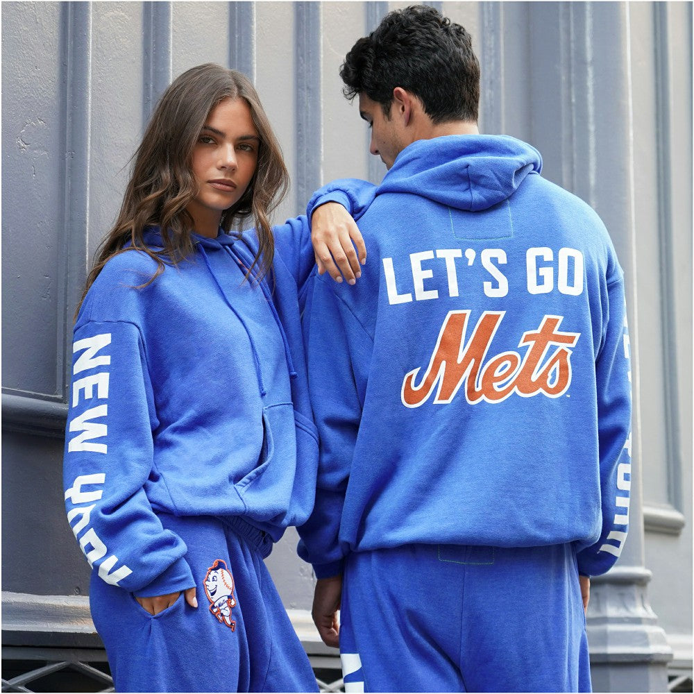 New York Mets Aviator Nation x MLB Unisex Relaxed Tri-Blend Hoodie Royal