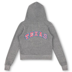Texas Rangers Aviator Nation x MLB Unisex 5-Stripe Tri-Blend Full-Zip Hoodie Heather Gray
