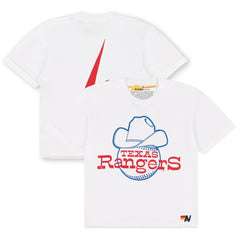 Texas Rangers Aviator Nation x MLB Women's Bolt Boyfriend Tri-Blend T-Shirt White