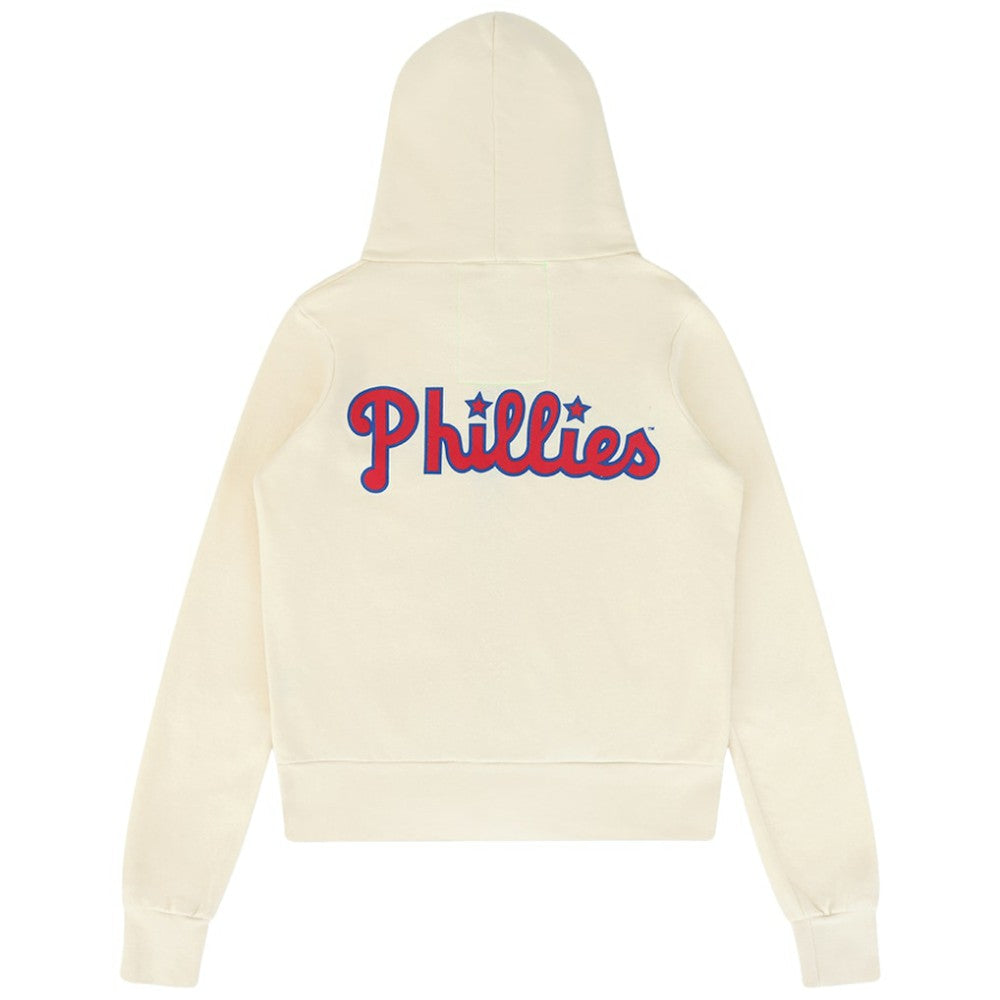 Philadelphia Phillies Aviator Nation x MLB Unisex Five-Stripe Tri-Blend Full-Zip Hoodie Cream