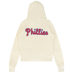 Philadelphia Phillies Aviator Nation x MLB Unisex Five-Stripe Tri-Blend Full-Zip Hoodie Cream