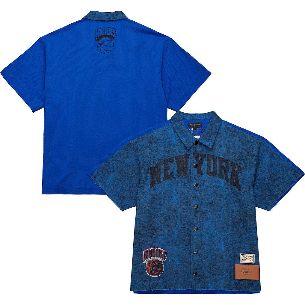 New York Knicks x Purple Brand Button-Up Shooting Shirt - Navy shop