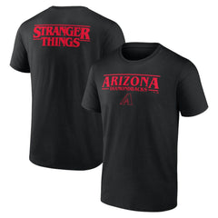 Arizona Diamondbacks Stranger Things Logo Lockup T-Shirt Black