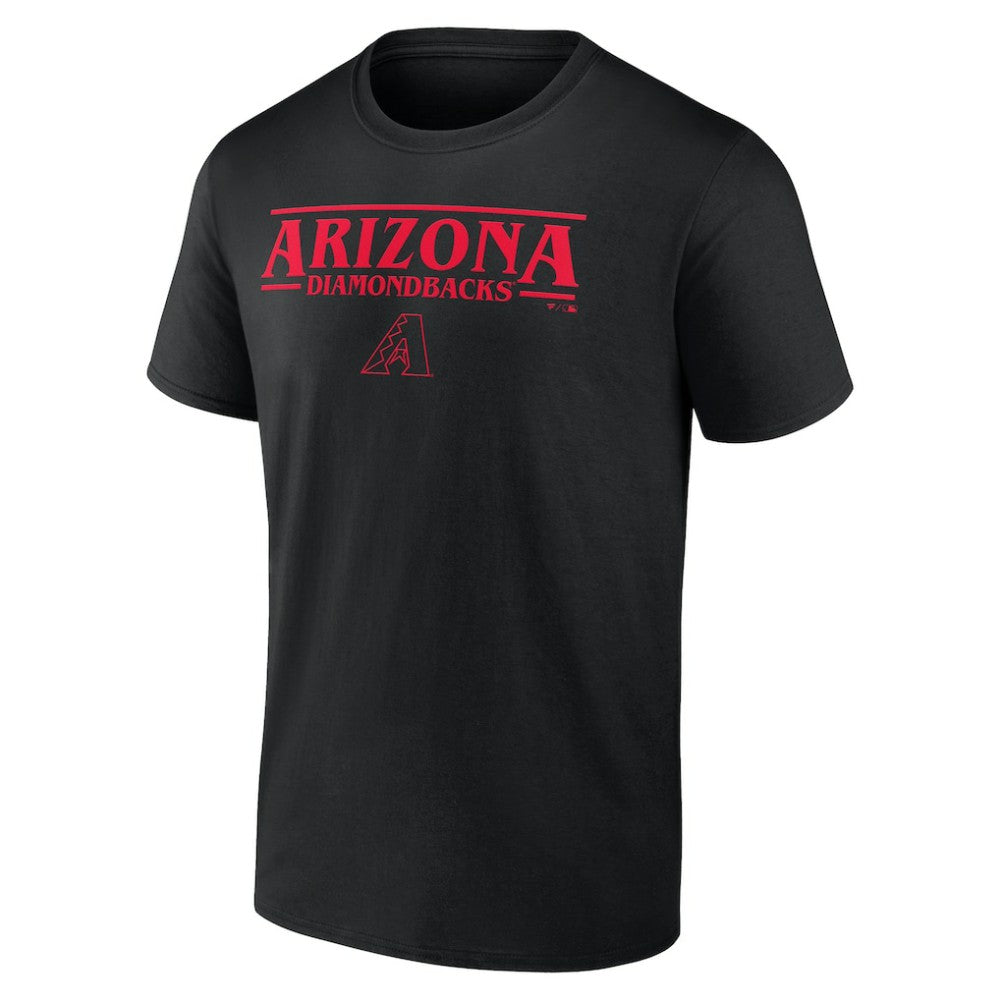 Arizona Diamondbacks Stranger Things Logo Lockup T-Shirt Black