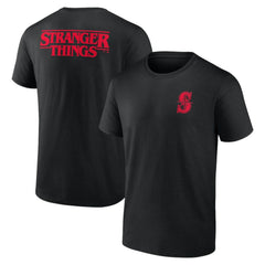 Seattle Mariners Stranger Things Graphic T-Shirt Black