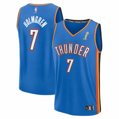 Chet Holmgren Oklahoma City Thunder 2025 NBA Finals Champions Fast Break Replica Player Jersey - Blue - Icon Edition for sale