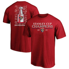 Florida Panthers Fanatics 2025 Stanley Cup Champions Big & Tall Roster T-Shirt - Red T-shirts