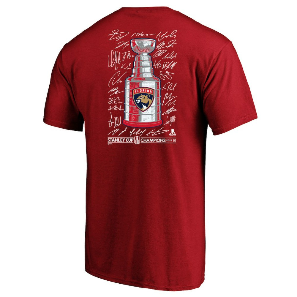 Florida Panthers Fanatics 2025 Stanley Cup Champions Big & Tall Roster T-Shirt - Red T-shirts