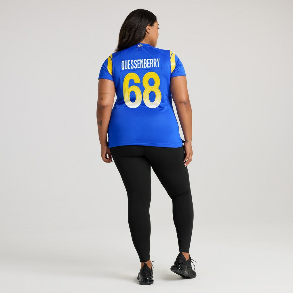 David Quessenberry Los Angeles Rams Women's Team Game Jersey - Royal online