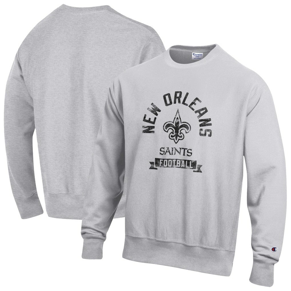 New Orleans Saints Champion Reverse Weave Fleece Pullover Sweatshirt - Heather Gray outlet