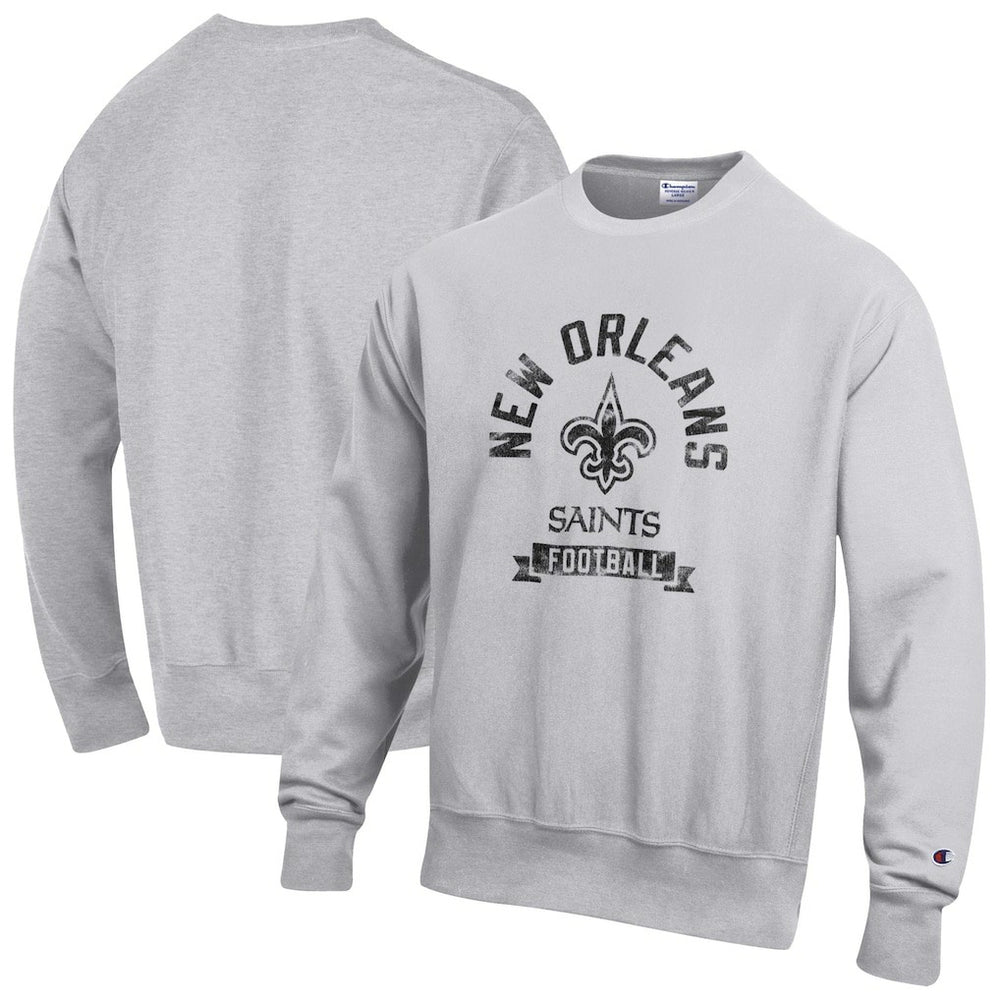 New Orleans Saints Champion Reverse Weave Fleece Pullover Sweatshirt - Heather Gray outlet