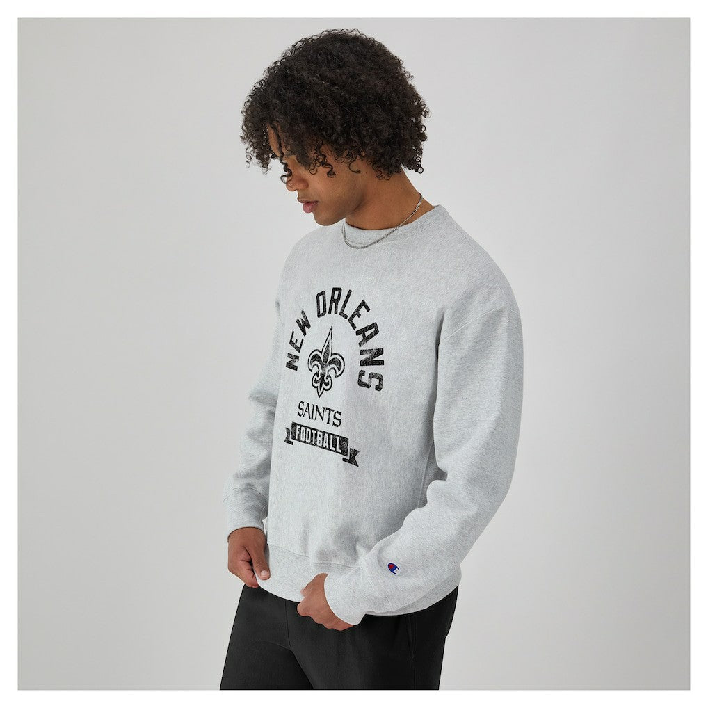 New Orleans Saints Champion Reverse Weave Fleece Pullover Sweatshirt - Heather Gray outlet