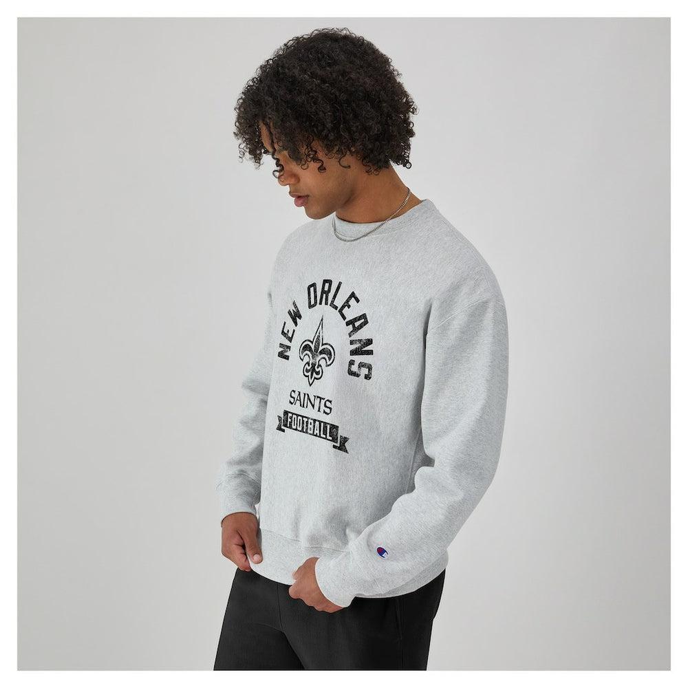 New Orleans Saints Champion Reverse Weave Fleece Pullover Sweatshirt - Heather Gray outlet